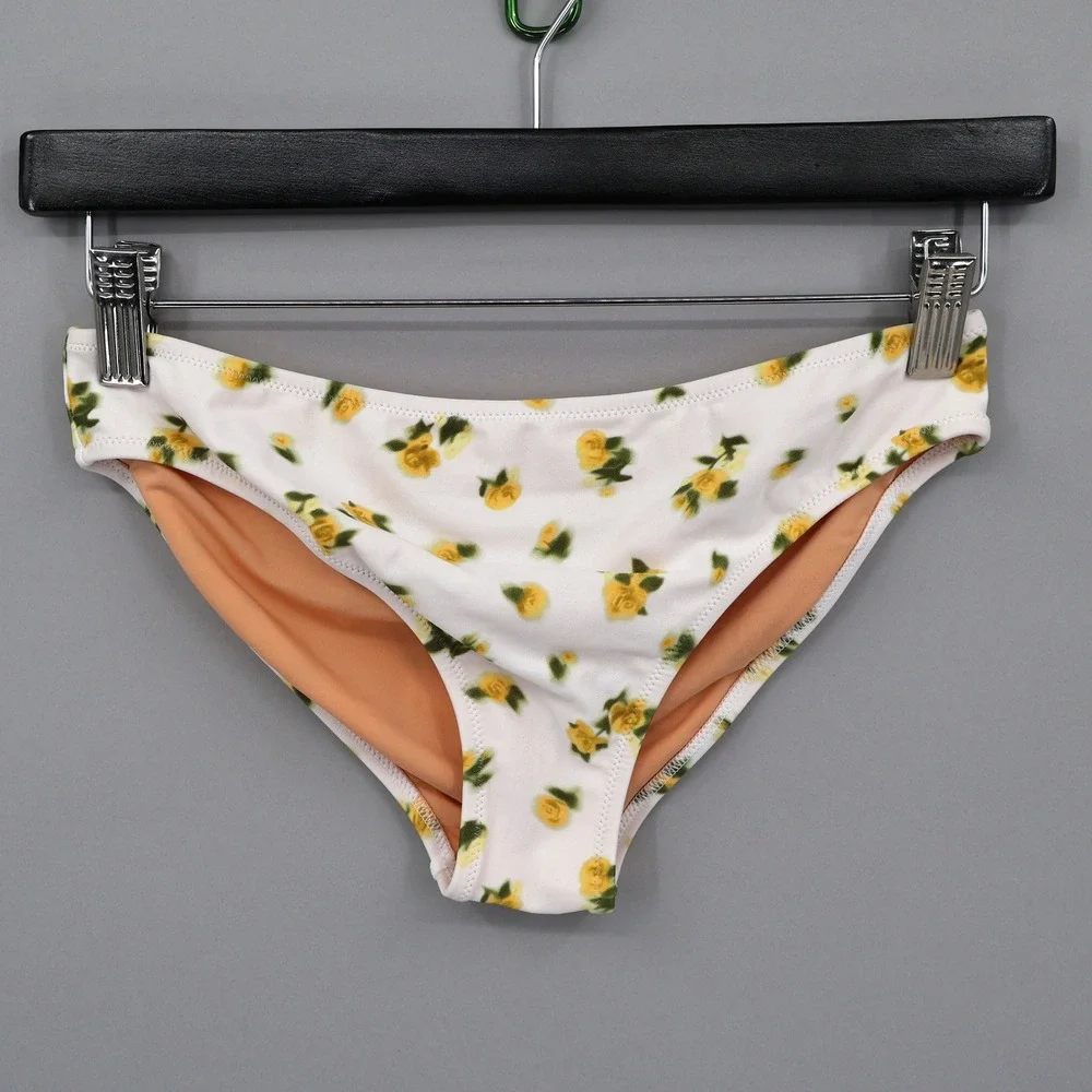 Crewcuts Swimsuit Bottoms Girls 14 White Yellow Floral Print Beach Cruise‎ NWT